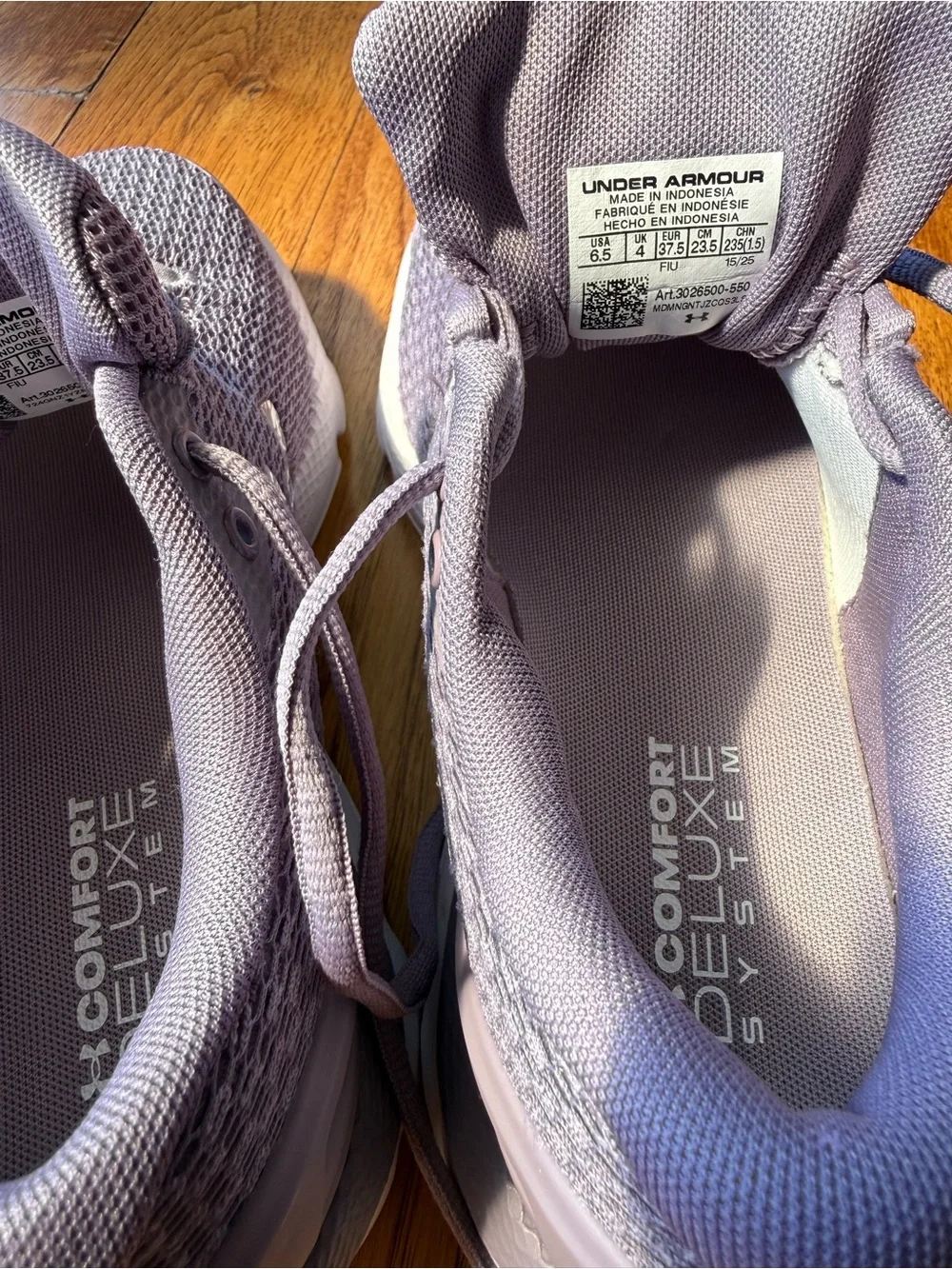 Under Armour Lavender Knit Comfort Running Shoes